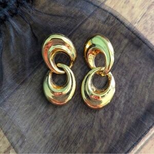 Monet Goldtone Swirl Earrings